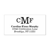 Eenvoudige, moderne 3-monogram aangepaste kleur  zelfinktende stempel (Design)