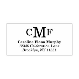 Eenvoudige, moderne 3-monogram aangepaste kleur  zelfinktende stempel