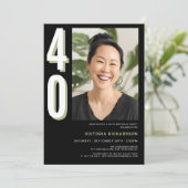 Eenvoudige moderne 40e verjaardag kaart (Staand voorkant)