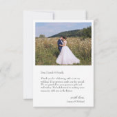 Eenvoudige moderne 4 foto bruiloft dank u kaart (Achterkant)