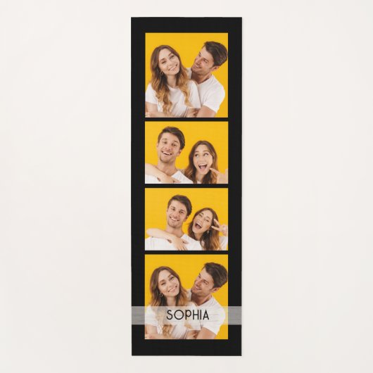 Eenvoudige moderne 4 foto collage naam gepersonali yogamat (Voorkant)