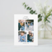 Eenvoudige Moderne 4 foto's Collage Custom Feestdagenkaart (Staand voorkant)