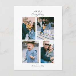 Eenvoudige Moderne 4 foto's Collage Custom Feestdagenkaart