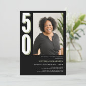 Eenvoudige moderne 50e verjaardag kaart (Staand voorkant)