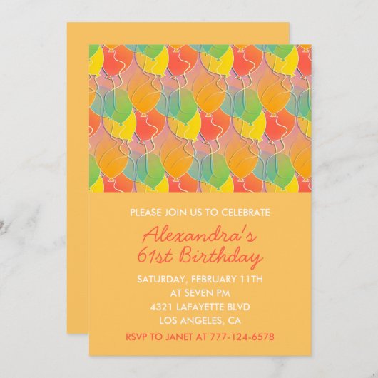 Eenvoudige moderne 61e verjaardagsuitnodigingen Ba Kaart (Voorkant / Achterkant)