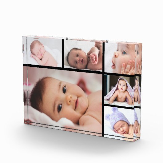 Eenvoudige moderne 6 Afbeelding collage Sjabloon Fotoblokken (Rechts)