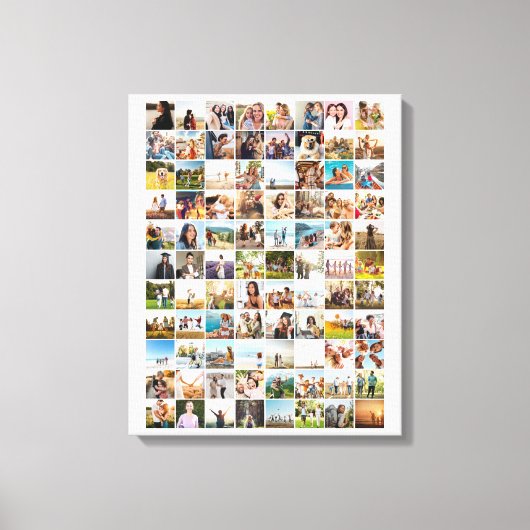 Eenvoudige moderne 88 foto collage canvas afdruk (Voorkant)
