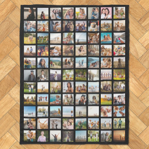 Eenvoudige moderne 88 foto collage fleece deken