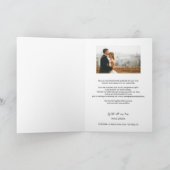 Eenvoudige moderne aangepaste 2 trouwfoto's bedankkaart (Binnen)