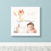 Eenvoudige, moderne aangepaste 4 foto Baby kinderk Canvas Afdruk (Insitu (Houten vloer))