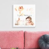 Eenvoudige, moderne aangepaste 4 foto Baby kinderk Canvas Afdruk (Insitu (Woonkamer))