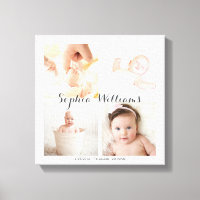 Eenvoudige, moderne aangepaste 4 foto Baby kinderk