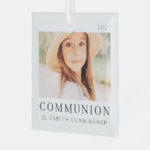 Eenvoudige, moderne aangepaste eerste communityfot glas ornament (Voorkant links)