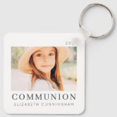 Eenvoudige, moderne aangepaste eerste communityfot sleutelhanger (Achterkant)