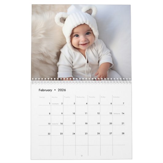 Eenvoudige moderne aangepaste foto - 14 Afbeelding Kalender (Feb 2026)