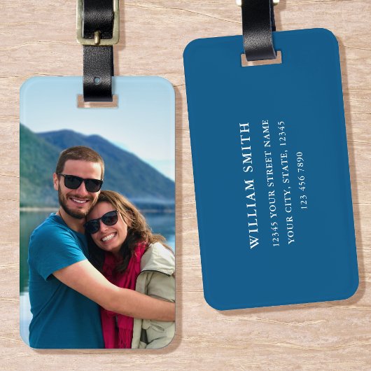 Eenvoudige Moderne Aangepaste Foto Bagage Label Bl