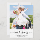 Eenvoudige moderne aangepaste foto bruiloft gepers bedankkaart (Voorkant)