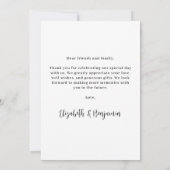 Eenvoudige moderne aangepaste foto bruiloft gepers bedankkaart (Achterkant)