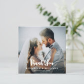 Eenvoudige moderne aangepaste foto gepersonaliseer bedankkaart (Staand voorkant)