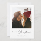 Eenvoudige moderne aangepaste foto Merriest Christ Feestdagenkaart (Voorkant)
