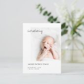 Eenvoudige, moderne, aangepaste foto Nieuwe baby Aankondigingskaart (Staand voorkant)