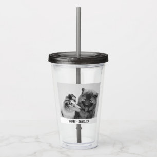 Eenvoudige, moderne aangepaste foto of foto's van acryl drinkbeker