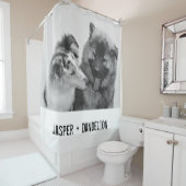 Eenvoudige, moderne aangepaste foto of foto's van douchegordijn (In situ)