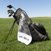 Eenvoudige, moderne aangepaste foto of foto's van golfhanddoek (Groen)