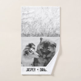 Eenvoudige, moderne aangepaste foto of foto's van  handdoek