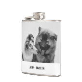 Eenvoudige, moderne aangepaste foto of foto's van  heupfles (Links)