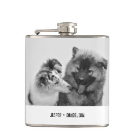 Eenvoudige, moderne aangepaste foto of foto's van  heupfles