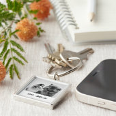 Eenvoudige, moderne aangepaste foto of foto's van sleutelhanger (Zijkant)