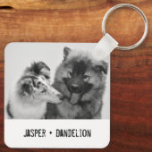 Eenvoudige, moderne aangepaste foto of foto's van sleutelhanger (Achterkant)