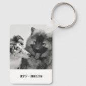 Eenvoudige, moderne aangepaste foto of foto's van  sleutelhanger (Achterkant)