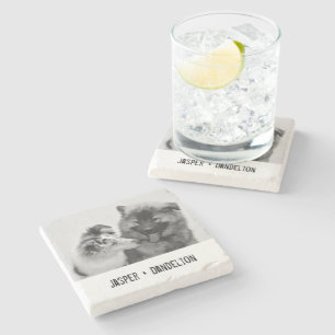 Eenvoudige, moderne aangepaste foto of foto's van  stenen onderzetter