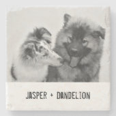 Eenvoudige, moderne aangepaste foto of foto's van  stenen onderzetter (Voorkant)