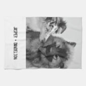 Eenvoudige, moderne aangepaste foto of foto's van  theedoek (Horizontaal)