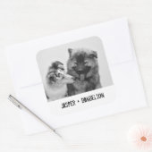 Eenvoudige, moderne aangepaste foto of foto's van  vierkante sticker (Envelop)