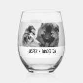 Eenvoudige, moderne aangepaste foto of foto's van  wijnglas zonder voet (Achterkant)