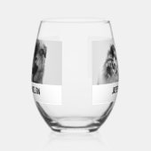 Eenvoudige, moderne aangepaste foto of foto's van  wijnglas zonder voet (Links)