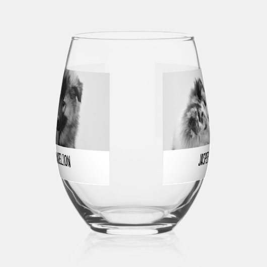 Eenvoudige, moderne aangepaste foto of foto's van  wijnglas zonder voet (Links)