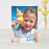 Eenvoudige, moderne aangepaste foto op jaarbasis kaart (Gele Bloem)