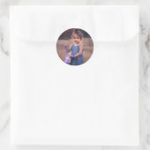 Eenvoudige moderne aangepaste foto ronde sticker (Tas)