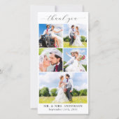 Eenvoudige moderne aangepaste fotocollage bruiloft bedankkaart (Voorkant)