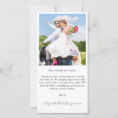 Eenvoudige moderne aangepaste fotocollage bruiloft bedankkaart (Achterkant)