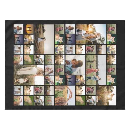 Eenvoudige moderne aangepaste fotocollage tafelkleed (Voorkant (Horizontaal))