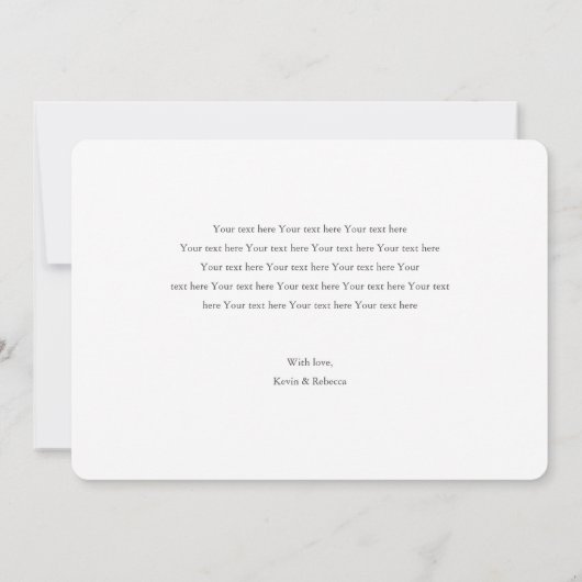 Eenvoudige, moderne, aangepaste fotogeboorte aankondiging (Achterkant)