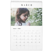 Eenvoudige, moderne aangepaste fotokalender kalender (Mar 2026)