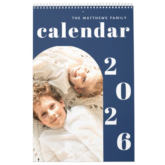 Eenvoudige, moderne aangepaste fotoplanner kalender (Hoes)