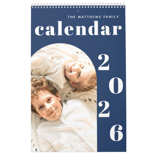 Eenvoudige, moderne aangepaste fotoplanner kalender (Hoes)